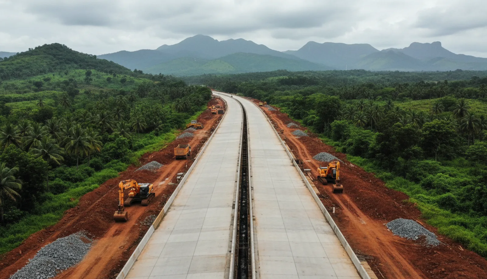 Expressway alignment ending inland at Banda, Sawantwadi taluka, the Sindhudurg stretch where Shaktipeeth land acquisition is under way